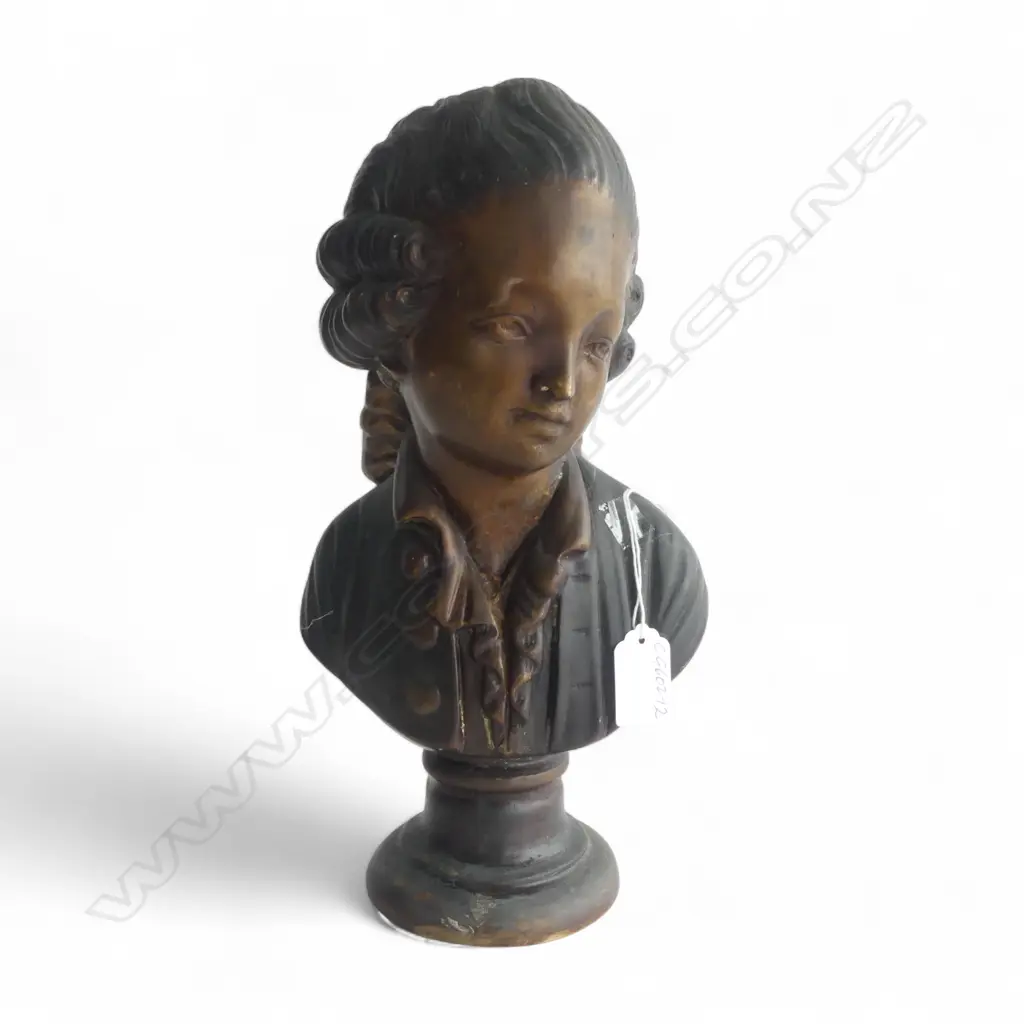 late 20thC BRONZE BUST OF the composer MOZART H.310mm Image 1++