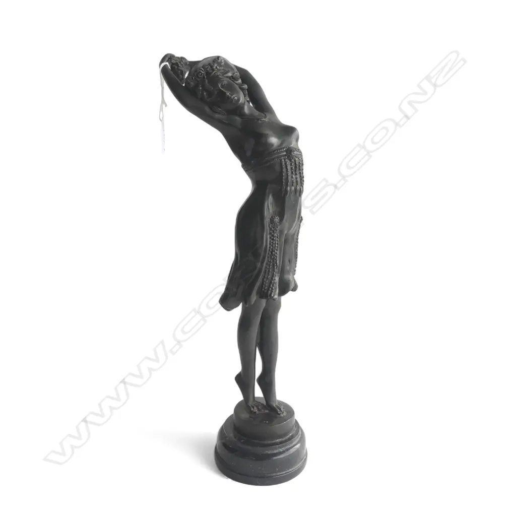 BRONZE DECO STYLE DANCER on MARBLE BASE, H.430mm Image 1++
