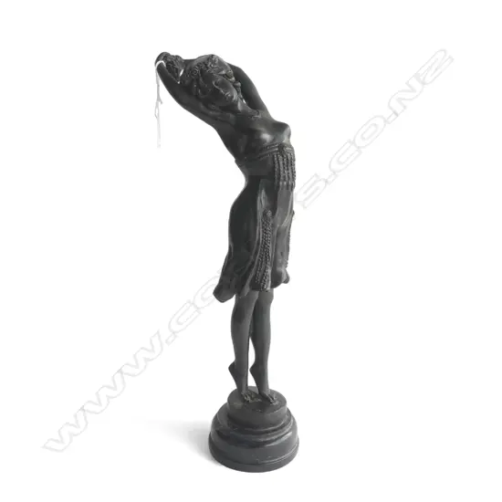 BRONZE DECO STYLE DANCER on MARBLE BASE, H.430mm