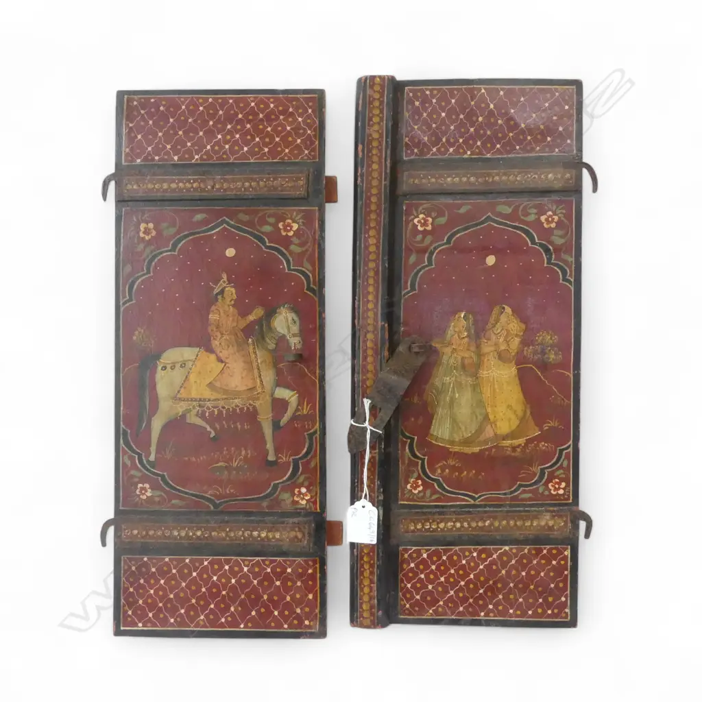 PR INDIAN PAINTED WOODEN DOOR PANELS 470x200mm EACH Image 1++