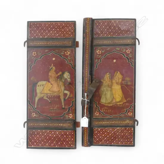 PR INDIAN PAINTED WOODEN DOOR PANELS 470x200mm EACH