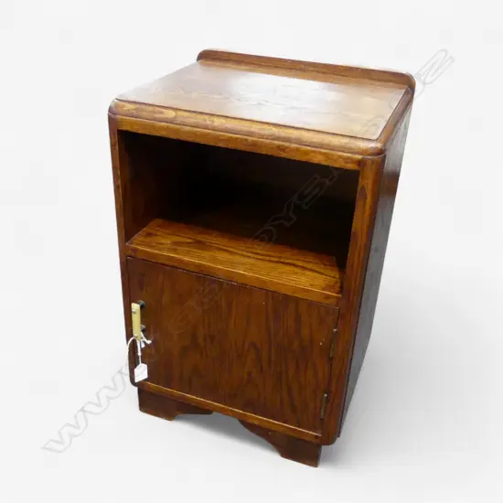 SMALL DECO OAK CABINET, BORER TO BASE H.620mm
