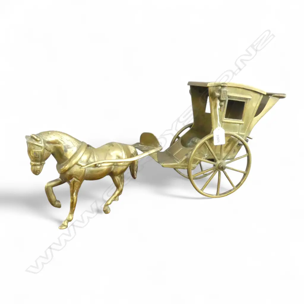 BRASS HORSE & CARRIAGE L.570mm Image 1++