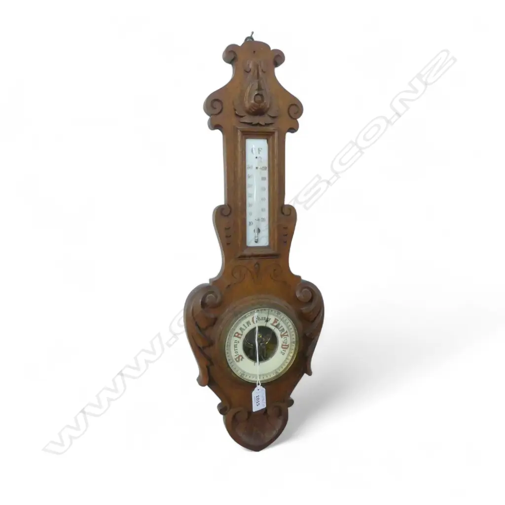 EARLY 20thC OAK WALL BAROMETER H.615mm Image 1++