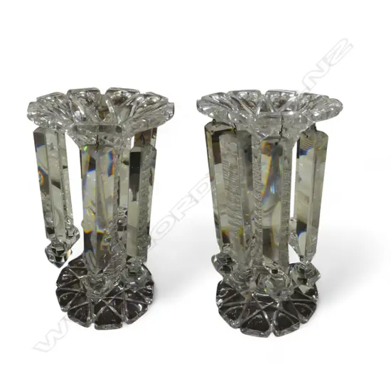 PR VICTORIAN CRYSTAL LUSTRES H.305mm, CHIPS AND SOME ITEMS MISSING
