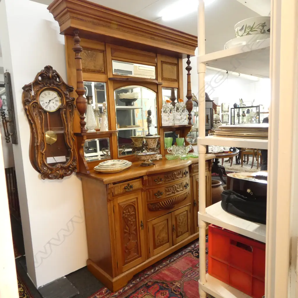 MIRROR BACK POT BELLIED SIDEBOARD W.1530mm Image 1++