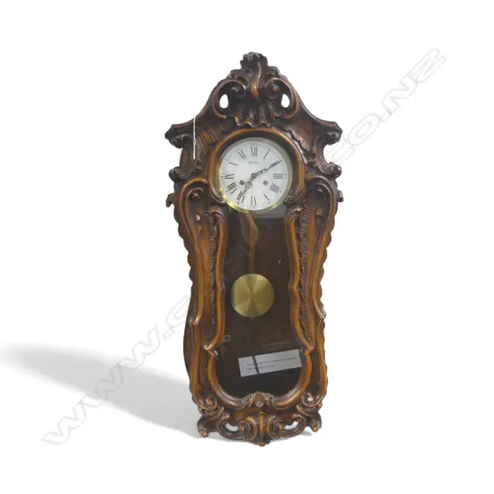 DIVAL CARVED ANTIQUE STYLE WALL CLOCK 420x200x930mm