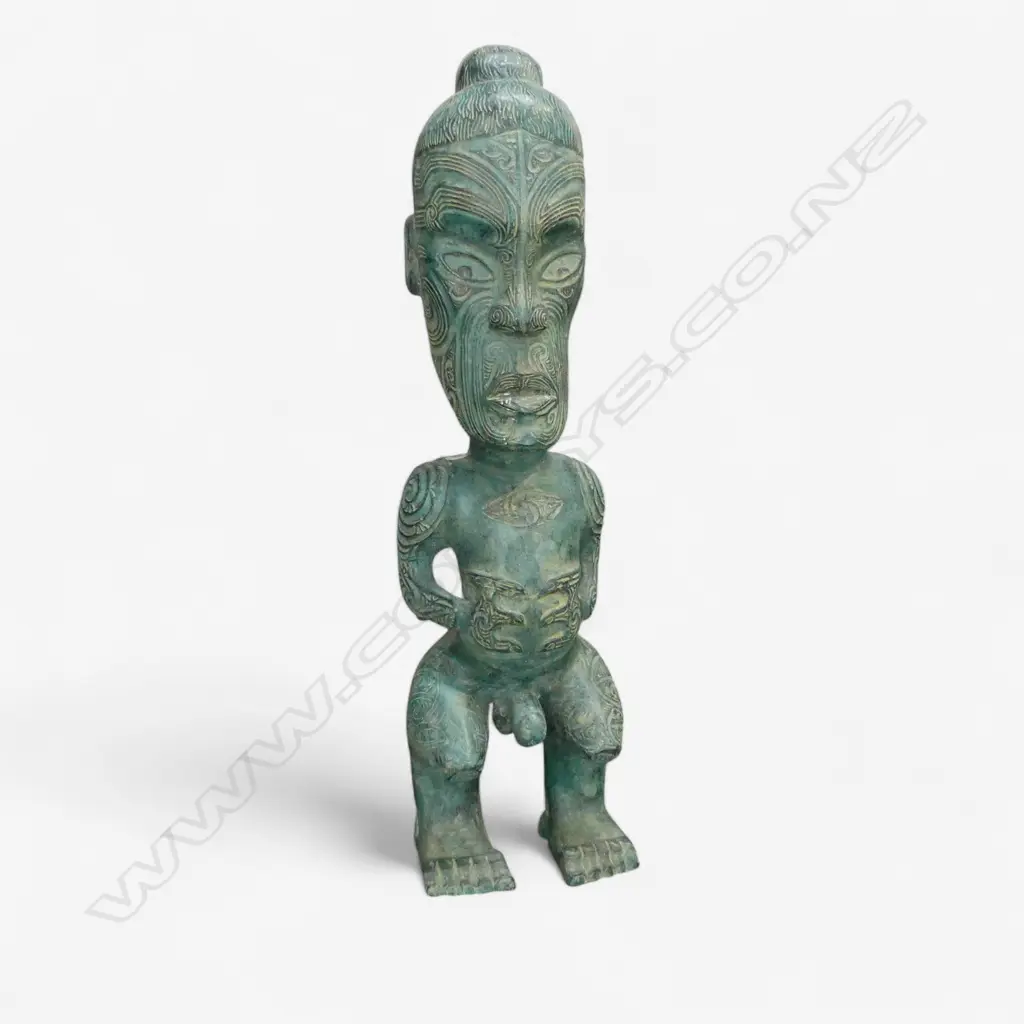 BRONZE MAORI FIGURE H.610mm Image 1++