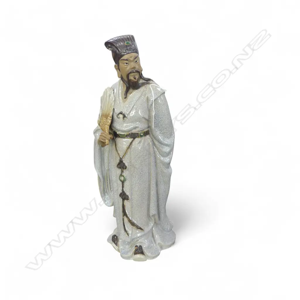 A CHINESE SHIWAN CLAY POTTERY FIGURE OF ZHUGE LIANG 570 mm (H) Image 1++