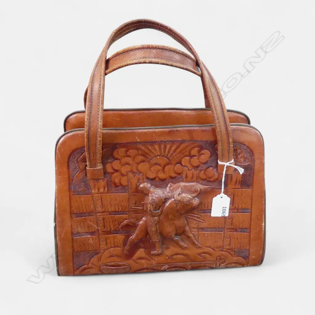 EMBOSSED LEATHER EL MATADOR BAG  Image 1++