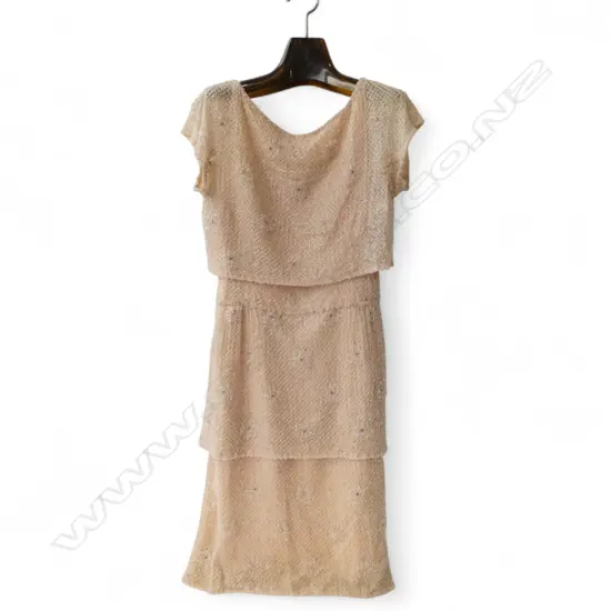 1960s BEADED DRESS, SHOWING WEAR