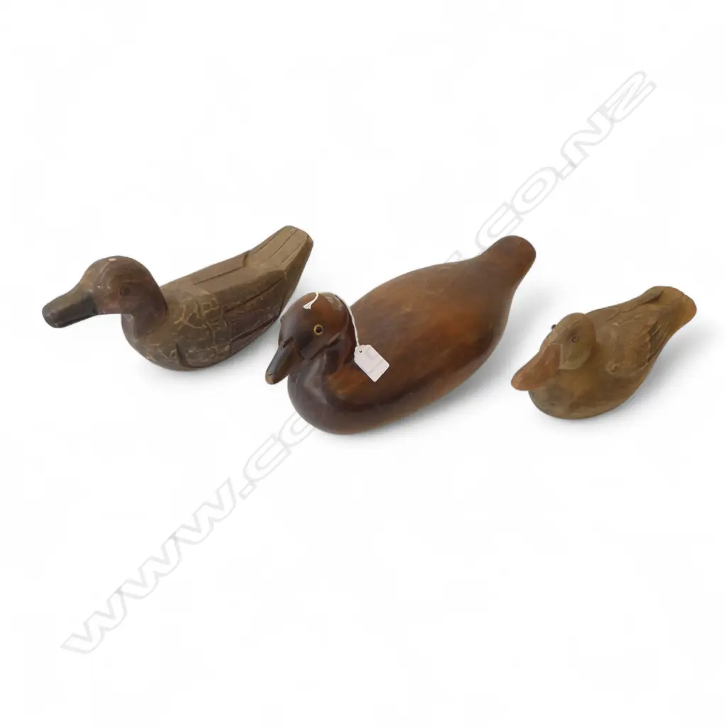 3 WOODEN DUCK DECOYS L.400mm Image 1++