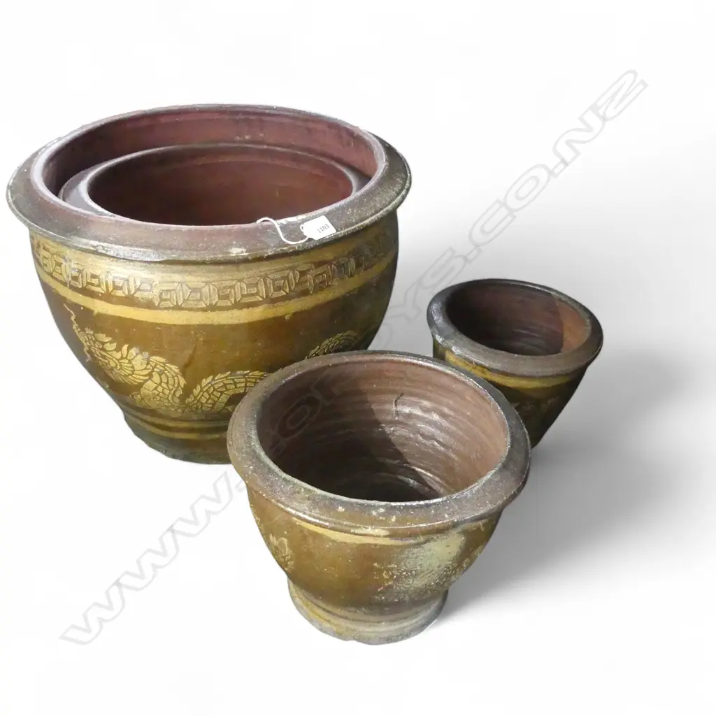 4 DRAGON GARDEN POTS LARGEST H.400mm, 520mm Image 1++