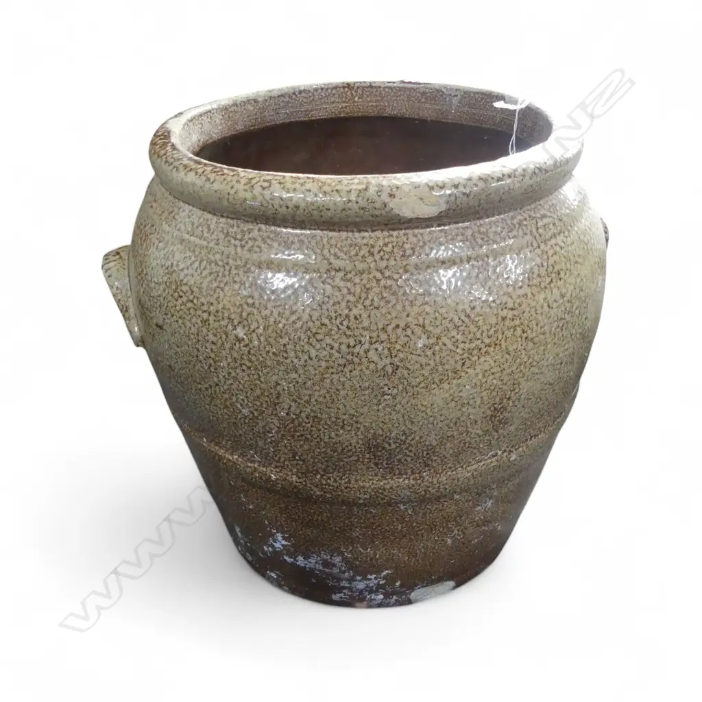 SALT GLAZED CROCK H.345mm HAIRLINES Image 1++