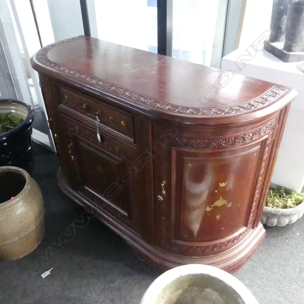CARVED & INLAID SIDE BOARD 1210x450x790mm Image 1++