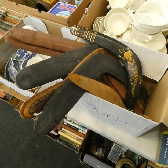 13 ABORIGINAL WOODEN BOOMERANGS W.560mm