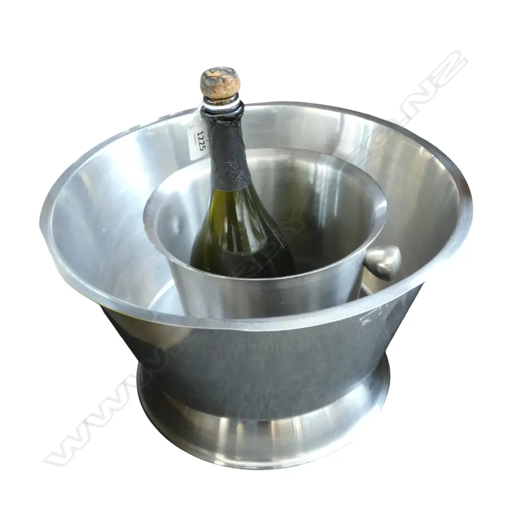 2 CHAMPANGE / ICE BUCKETS 380mm dia + DOM PERIGNON WINE BOTTLE Image 1++