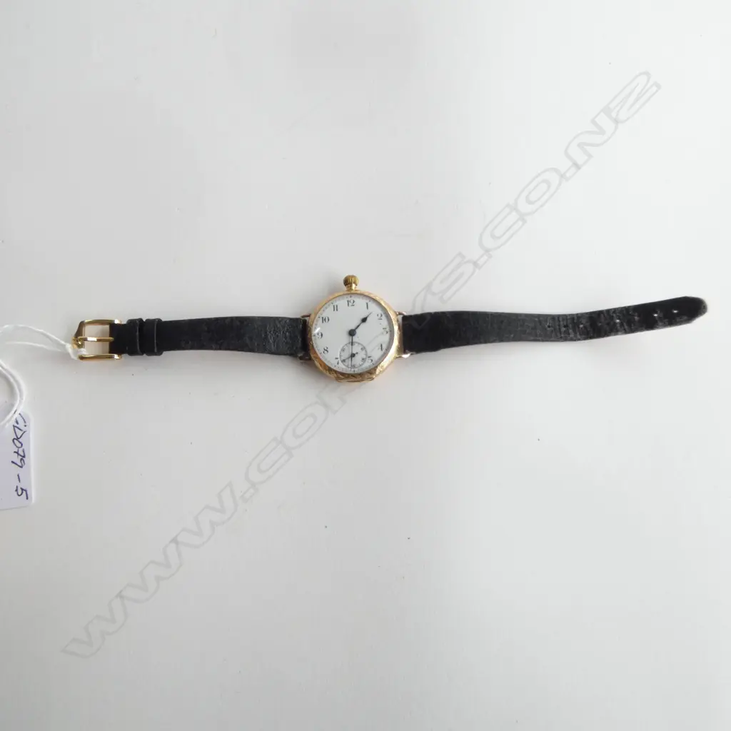 14ct GOLD POCKET WATCH CONVERTED TO WRISTWATCH c.1900, IN WORKING ORDER Image 1++