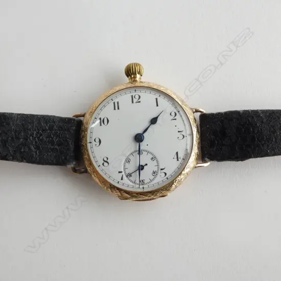 14ct GOLD POCKET WATCH CONVERTED TO WRISTWATCH c.1900, IN WORKING ORDER