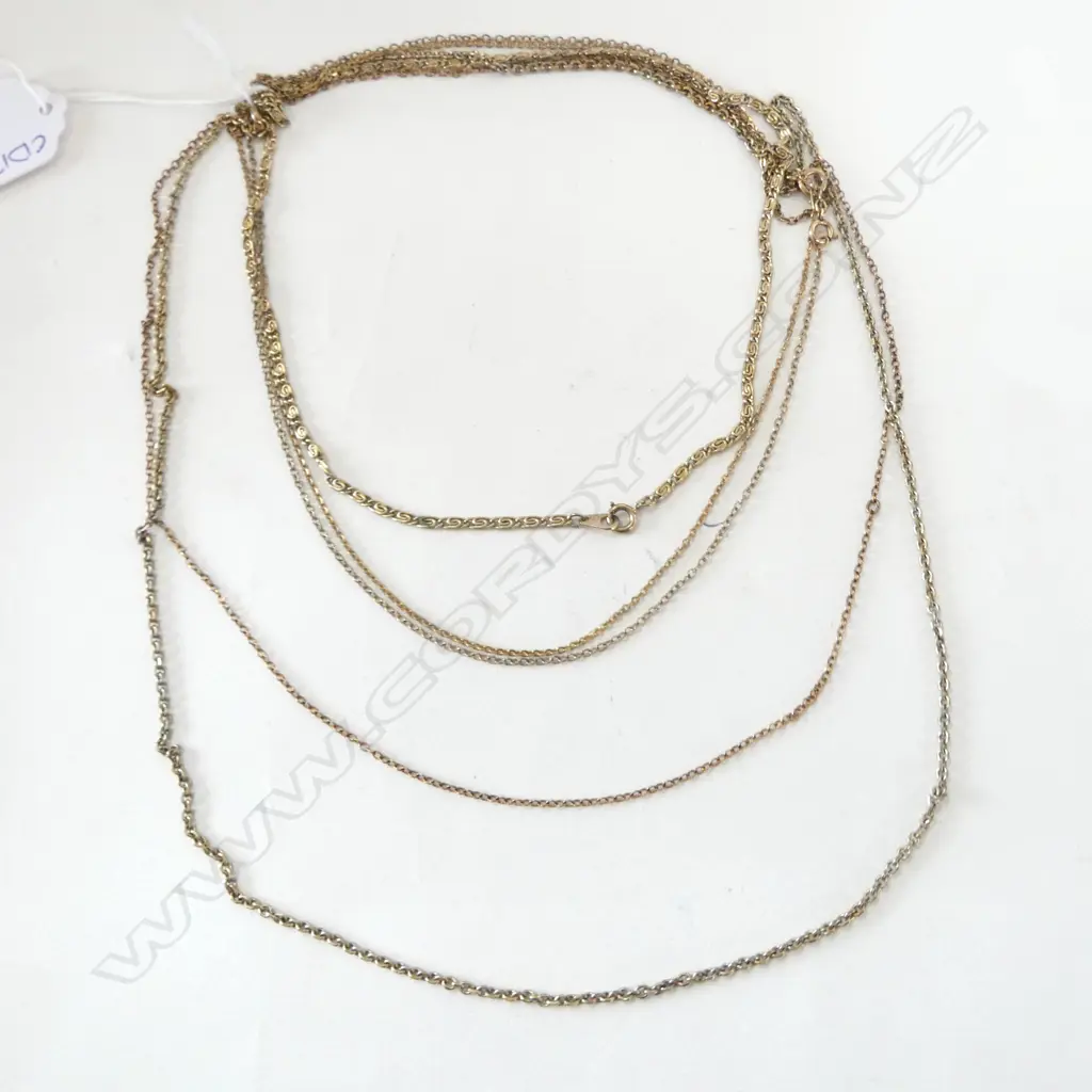 5 GOLD PLATED NECKLACES  Image 1++