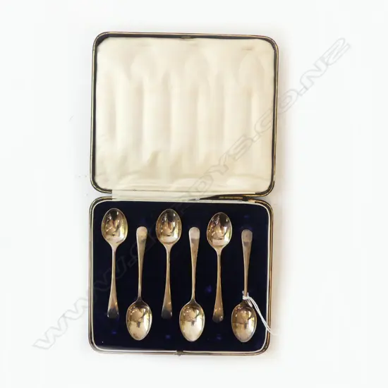 BOXED SET SILVER TEASPOONS, SHEFF. 1923, 52gm
