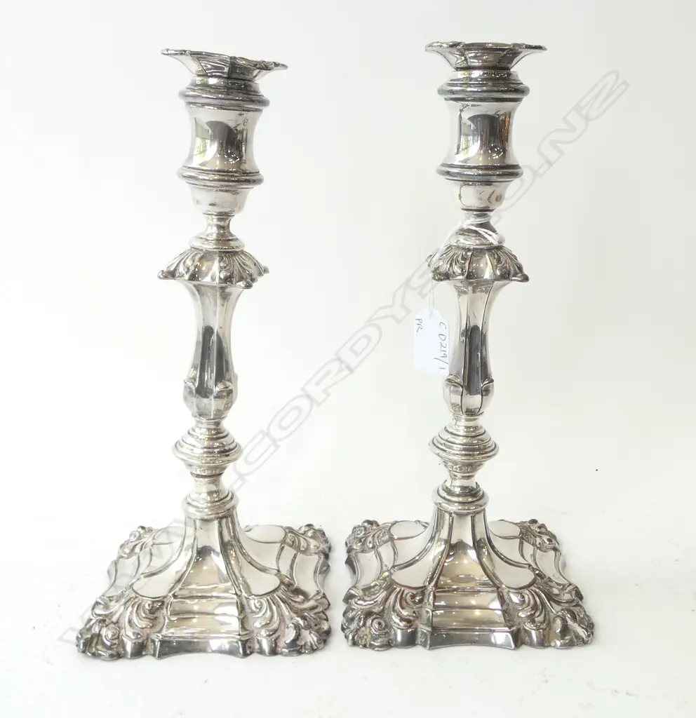 PR OLD SHEFFIELD PLATE CANDLESTICKS H.295mm 1 FAULTED Image 1++