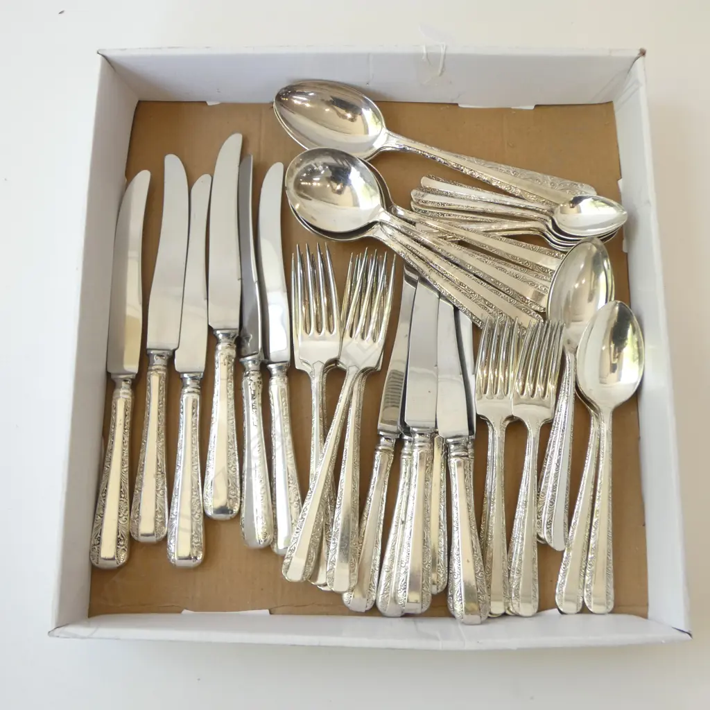 44 PC RODD ‘NEMESIA’ CUTLERY SET 6 PLACE SETTING SILVER PLATED Image 1++