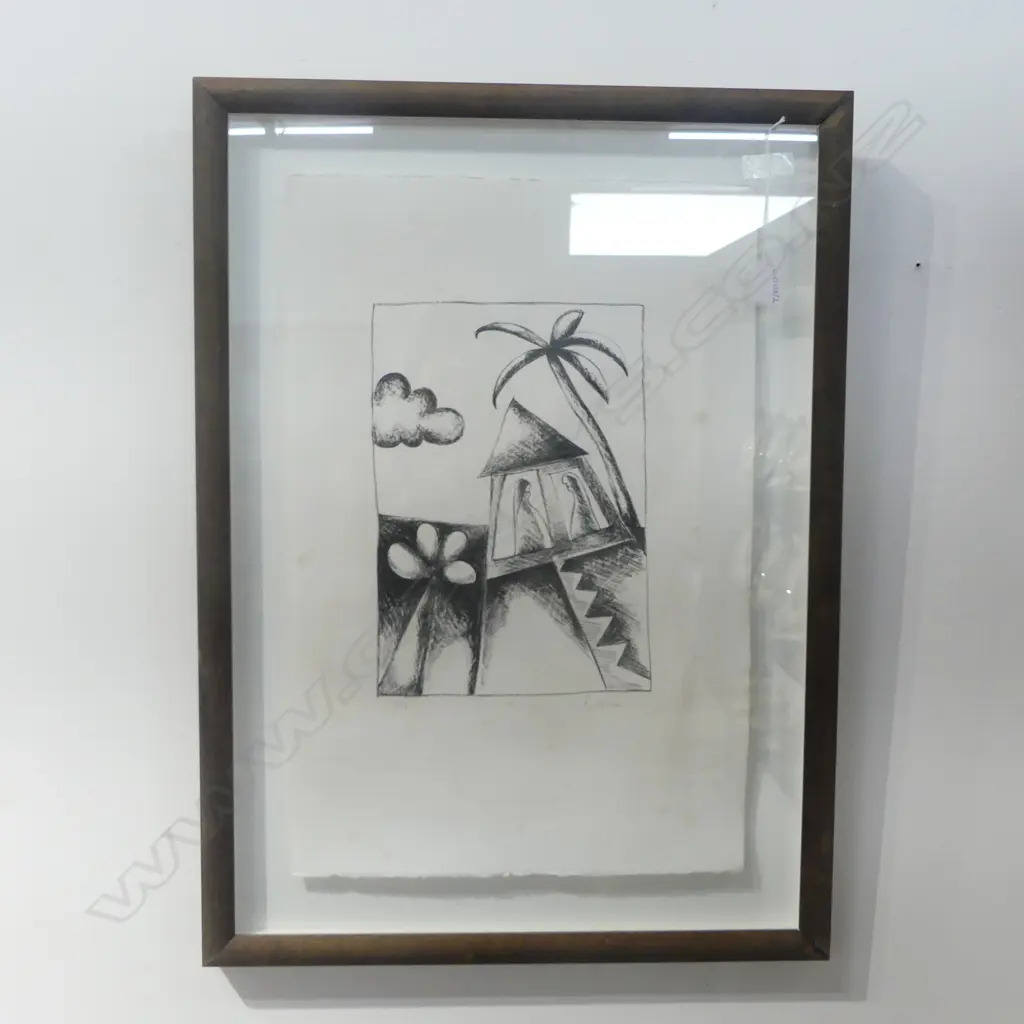 AGNES WOOD, ABSTRACT PRINT 12/15 575x385mm light foxing Image 1++