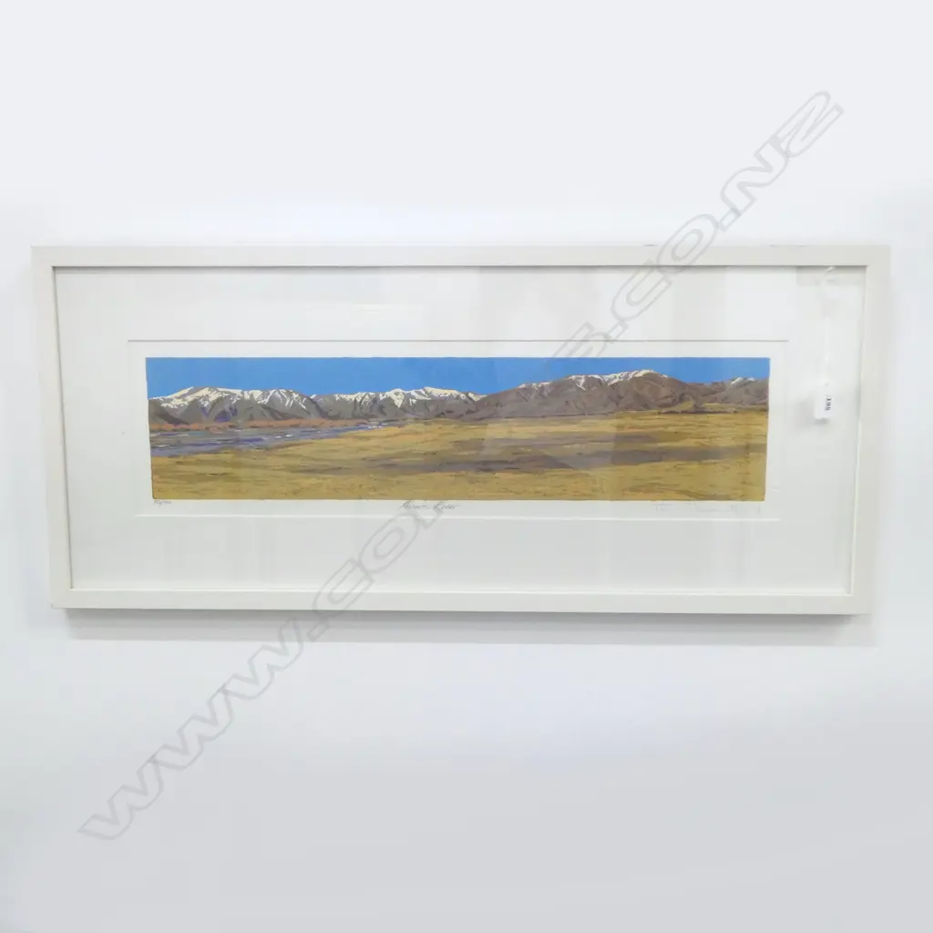 TOM BURNETT 'AHURI RIVER' SILK SCREEN PRINT 56/100 '13 170x635mm Image 1++