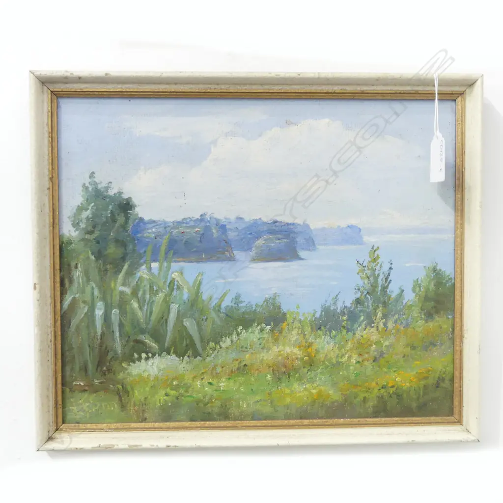 KARL SIM, COASTAL LANDSCAPE, OIL ON BOARD, SIGNED & DATED 1939, 240 x 290mm Image 1++