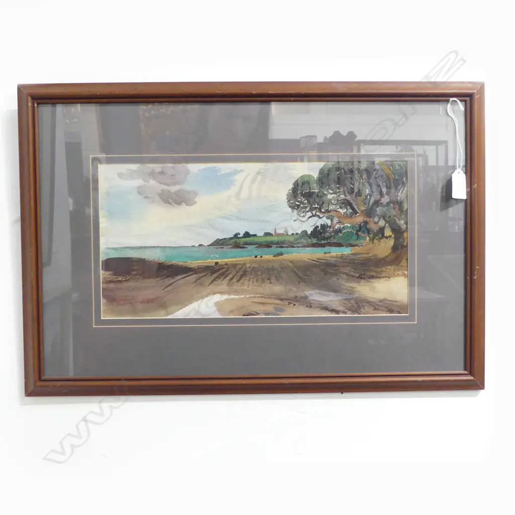 ERIC LEE-JOHNSTON, COROMANDEL LANDSCAPE, W/C, SIGNED, 190 x 380mm Image 1++