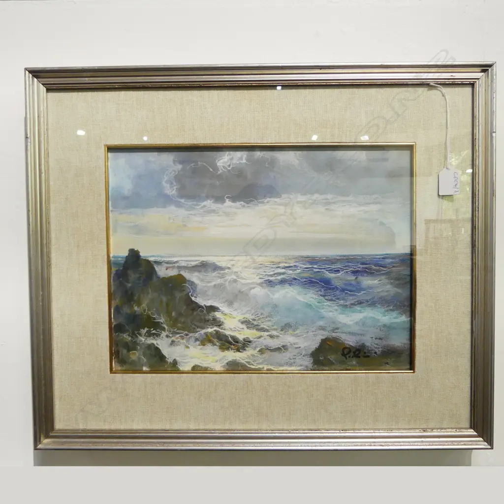 SIGNED SEASCAPE, ACRYLIC ON BOARD, 290x390mm Image 1++