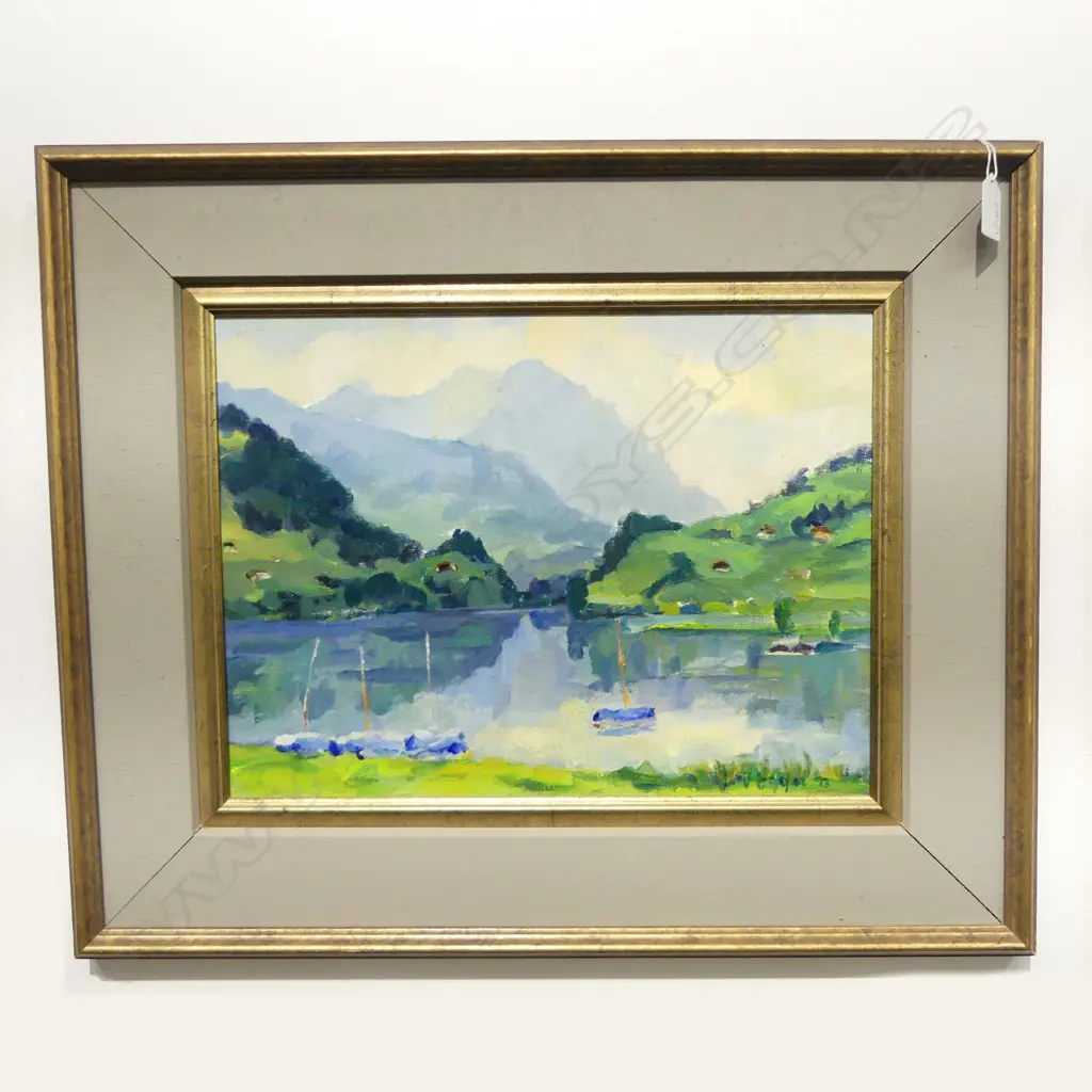 SIGNED LANDSCAPE, OIL ON BOARD, 290x390mm Image 1++