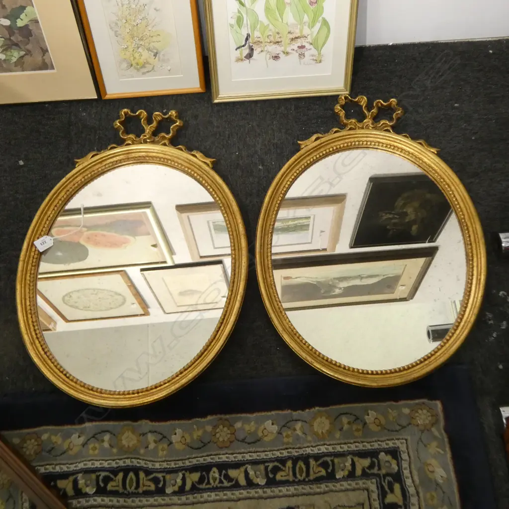 PR ITALIAN GILDED OVAL MIRRORS 650x450mm Image 1++