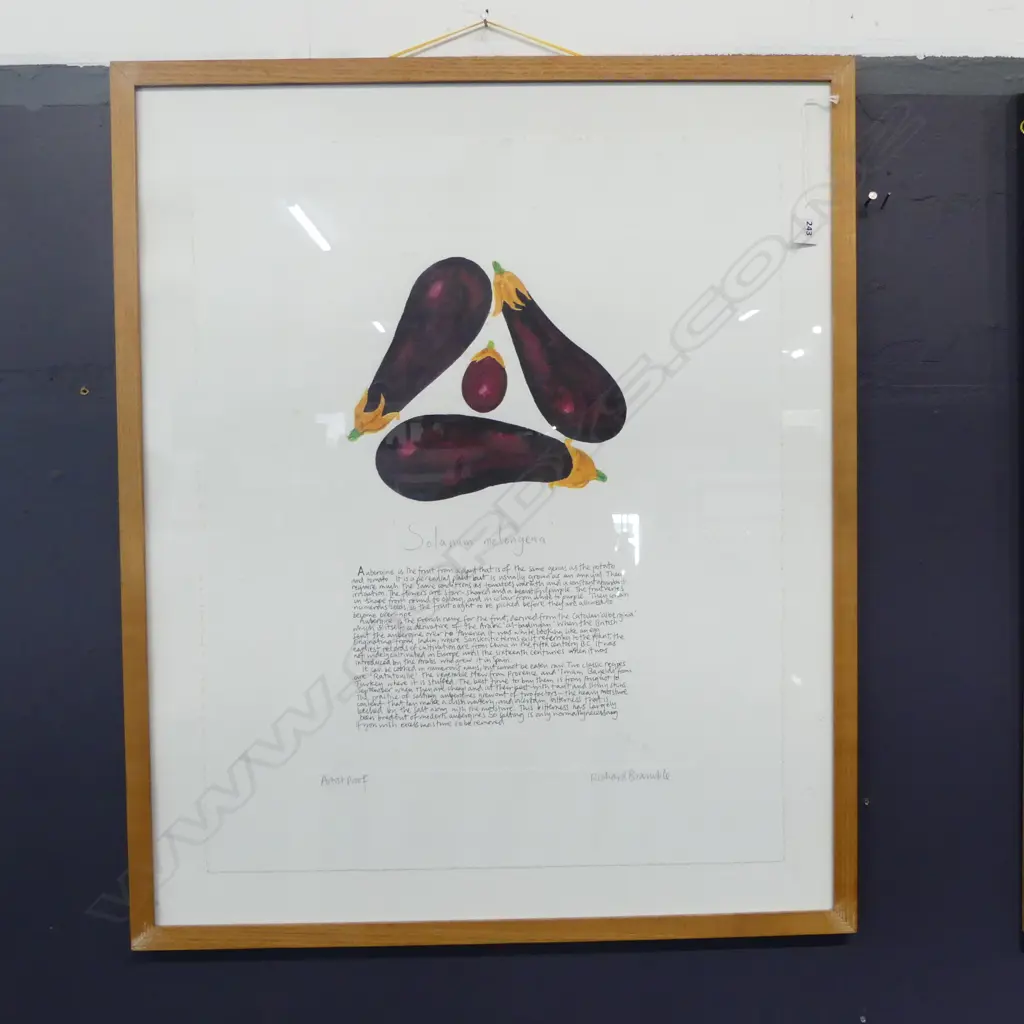 RICHARD BRAMBLE (UK b.1968) 'SOLANUM MELONGENA'  AP 730x600mm Image 1++