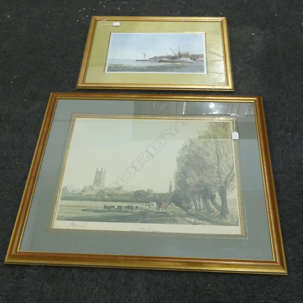 PETER DE WINT 'GLOUCESTER FROM THE MEADOWS' PRINT 500x640mm & MCALEXANDER PRINT Ed.105/380 Image 1++