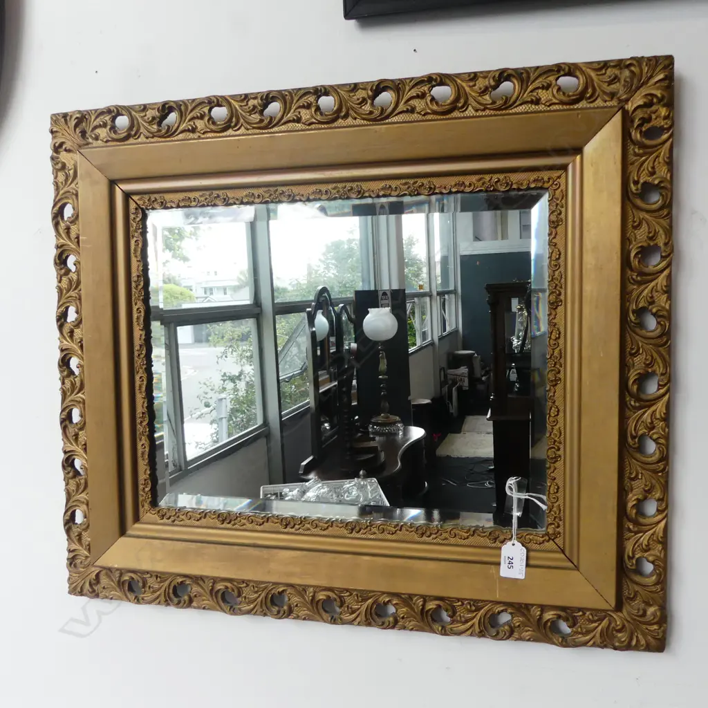 GILT FRAMED BEVEL EDGED MIRROR 680x580mm Image 1++