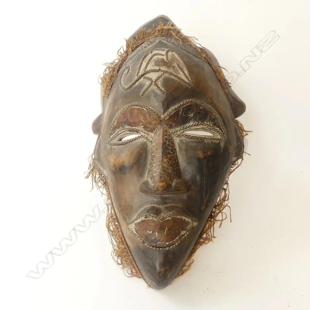 CARVED WOODEN AFRICAN MASK - BOULE IVORY COAST H.390mm Image 1++