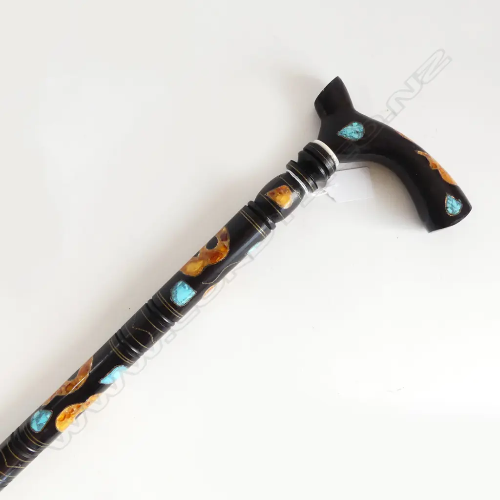 EGYPTIAN INLAID WALKING STICK L.950mm Image 1++