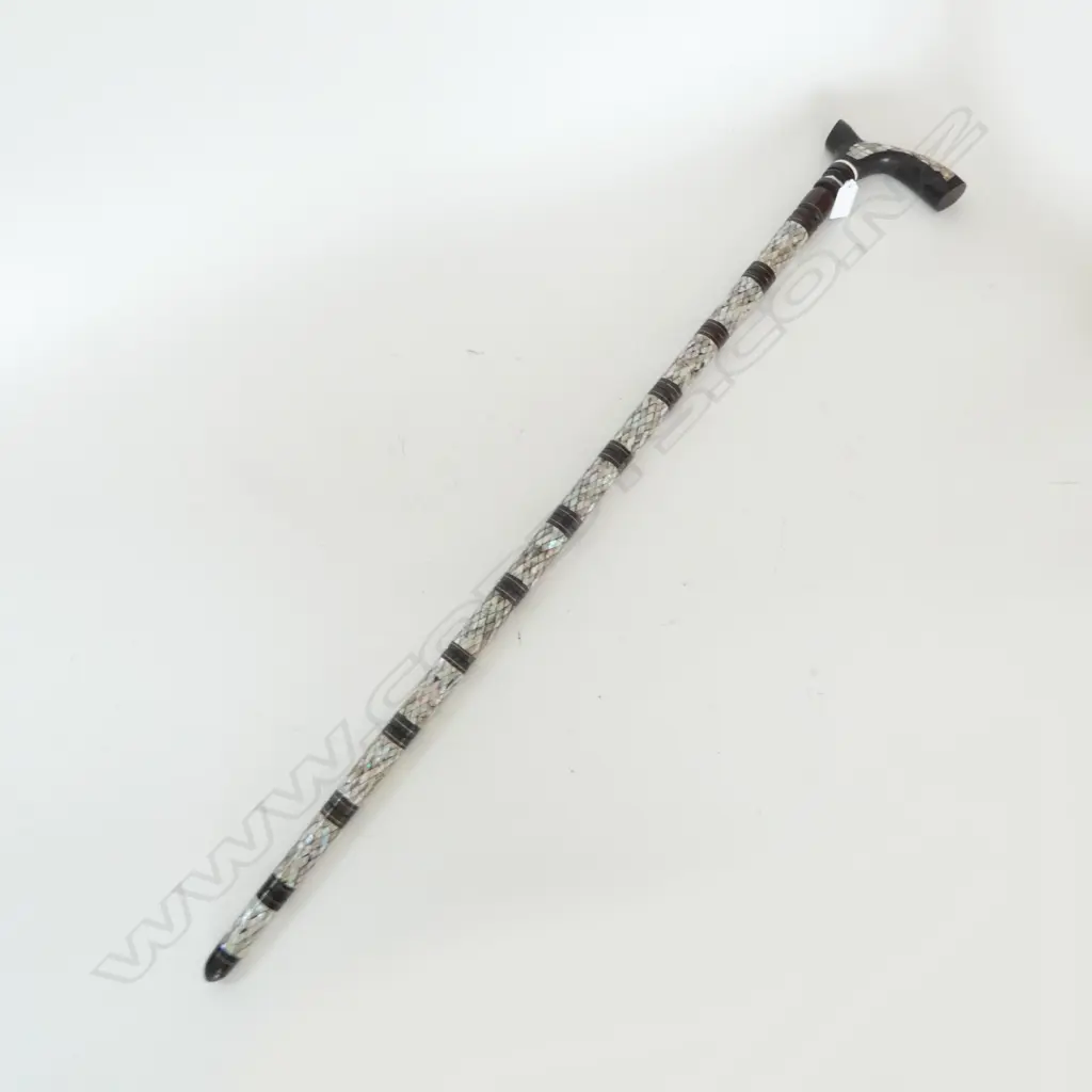 EGYPTIAN WALKING STICK w. MoP INLAY L.950mm Image 1++
