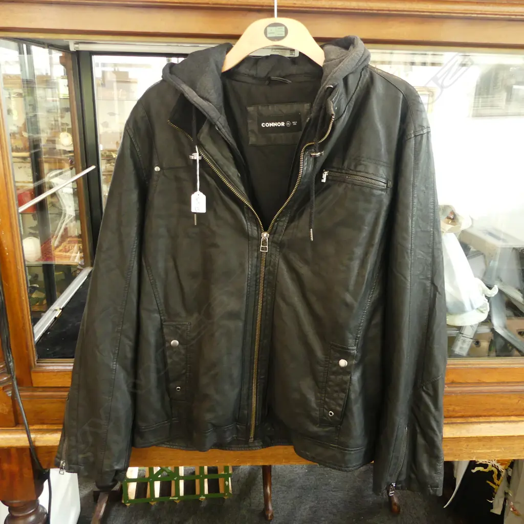 CONNOR 3XL HOODED BLACK JACKET (AS NEW) Image 1++