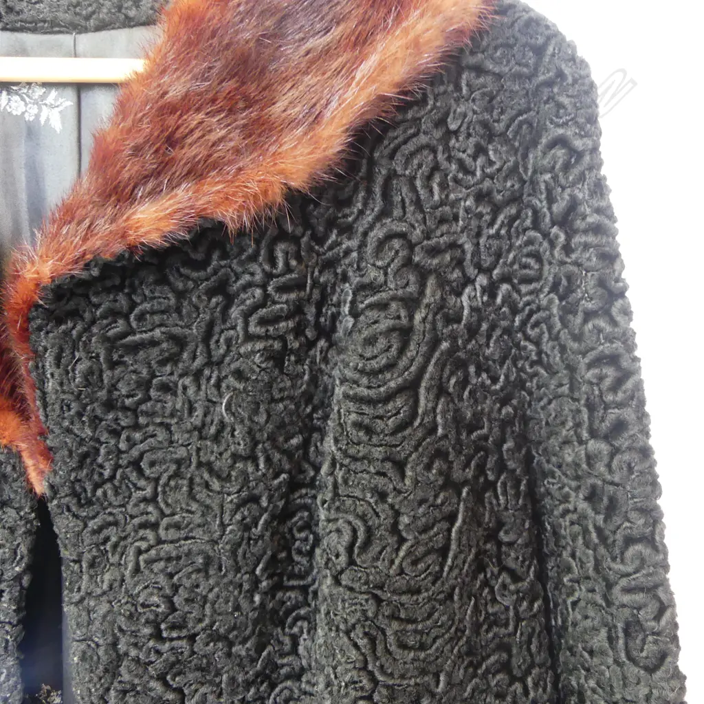ASTRAKHAN JACKET WITH RED FUR COLLAR  Image 1++