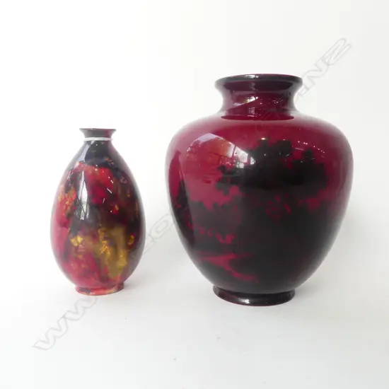 2 ROYAL DOULTON NOKE FLAMBE VASES H.180mm