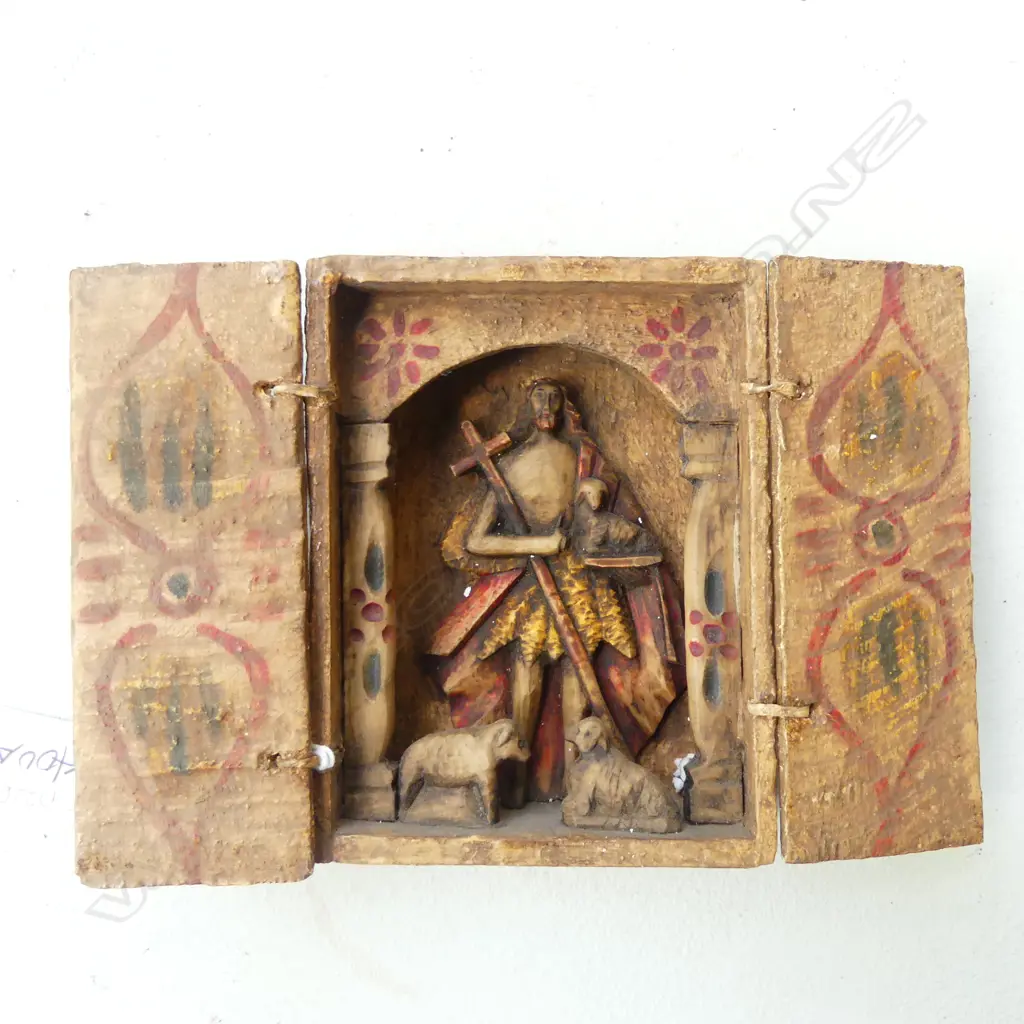 VINTAGE PERUVIAN HUAMANGA STONE RETABLO / FOLK ALTER H.135mm Image 1++