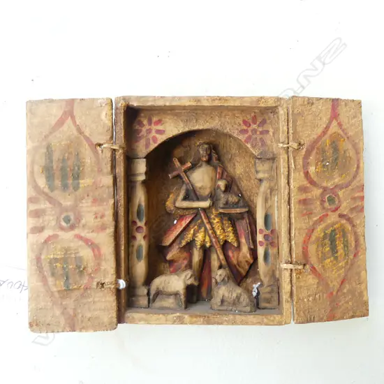 VINTAGE PERUVIAN HUAMANGA STONE RETABLO / FOLK ALTER H.135mm