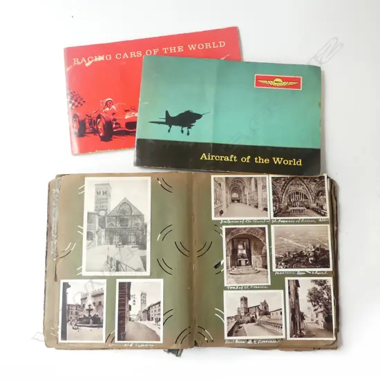 2 SHELL CARD ALBUMS + EARLY 20thC ITALIAN ALBUM