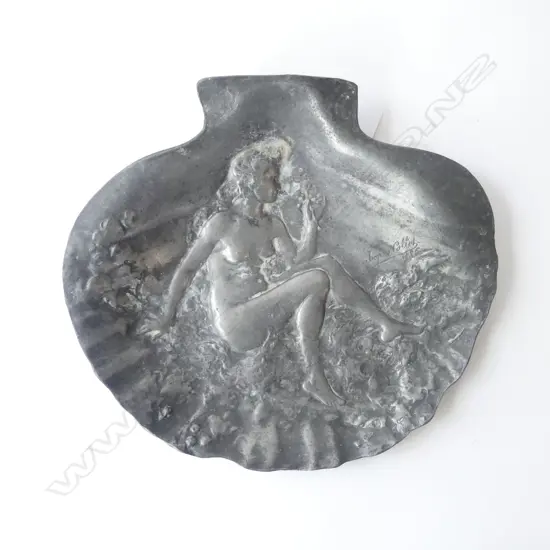 JACQUES CALLOT (1861-1806) SHELL FORM TRAY, SIGNED & DATED 1896 W.240