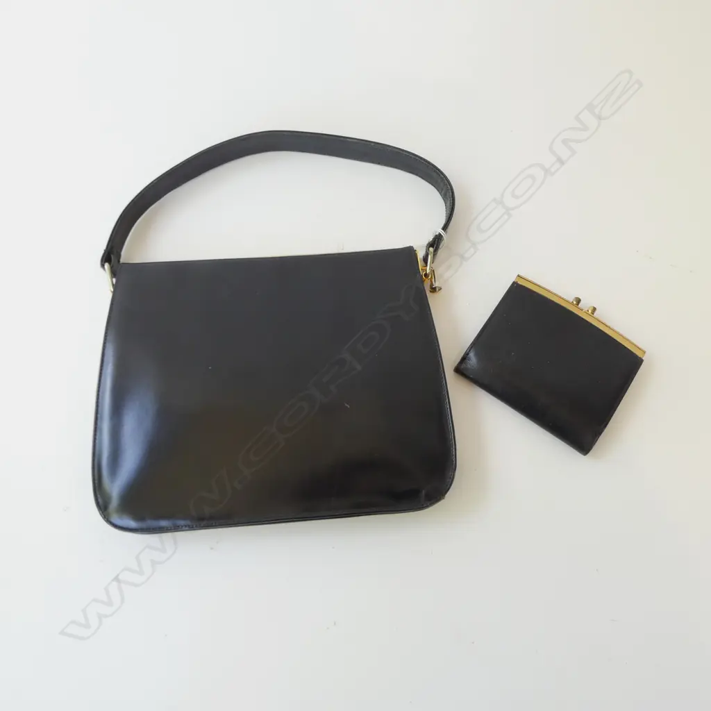 LEATHER PURSE w. MATCHING LEATHER WALLET (HINGE FITTING) Image 1++