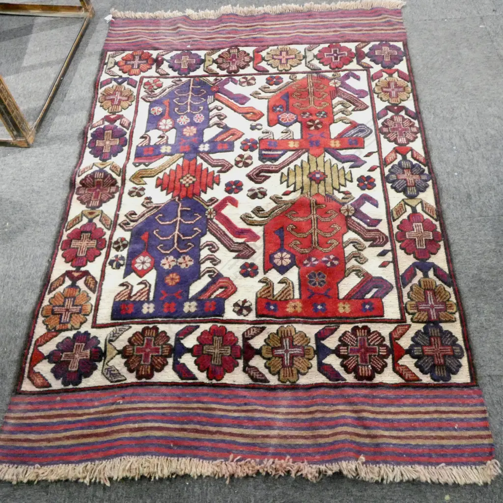 HAND KNOTTED ALL WOOL BURJUSTA RUG 1800x1230mm Image 1++