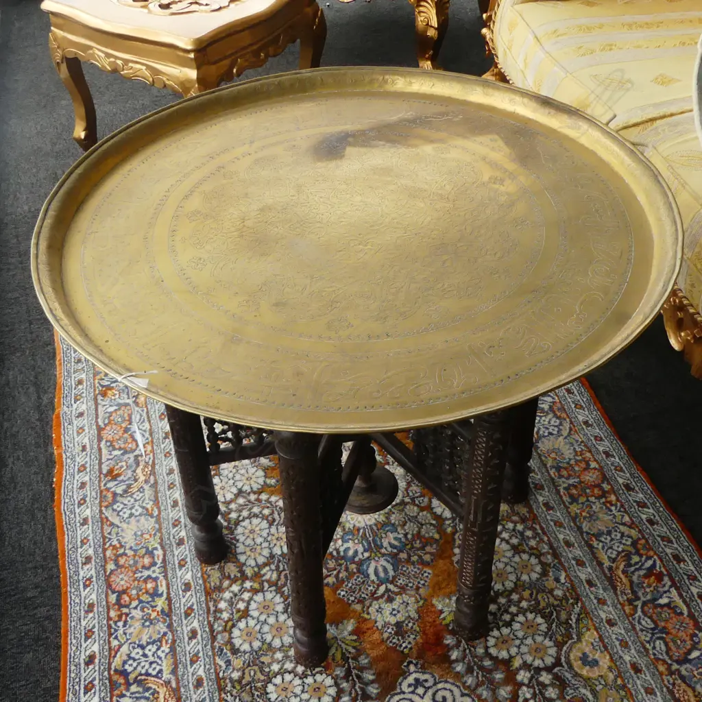 LG TRAY TABLE w. MIDDLE EASTERN DESIGN H.580mm, 725mm dia Image 1++